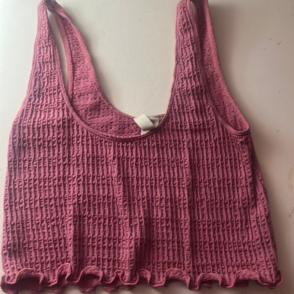 La hearts pink rubbed tank